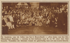 872843 Groepsportret van de kinderen van de leden van het J. Beyersfonds, allemaal leden van het mannenkoor Euterpe, te ...